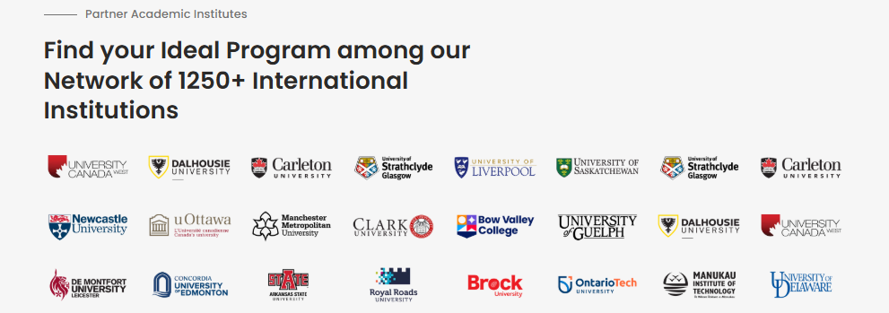 Partner Academic Institutes - Find your Ideal Program among our Network of 1250+ International Institutions